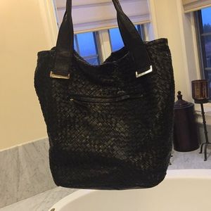 Elliot Lucci woven leather black purse
